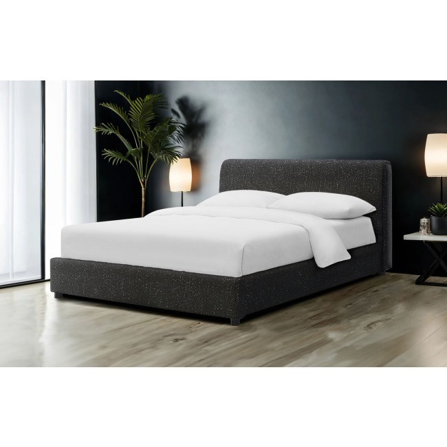 Vertham Black Upholstered Bed