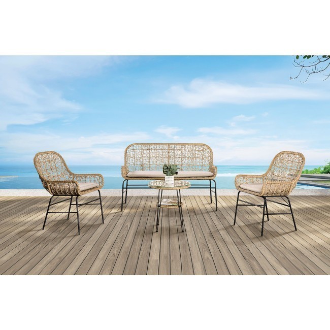 Zalika Natural 4-Piece Outdoor Seating Set