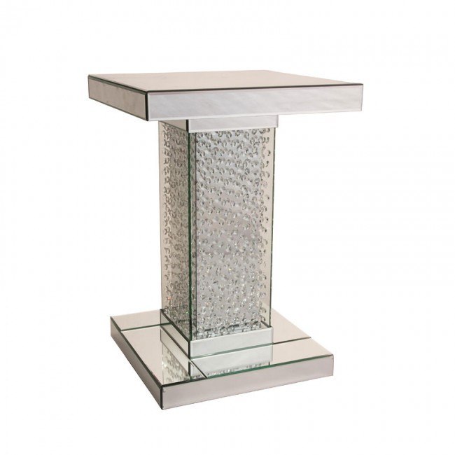 Small mirrored accent table sale