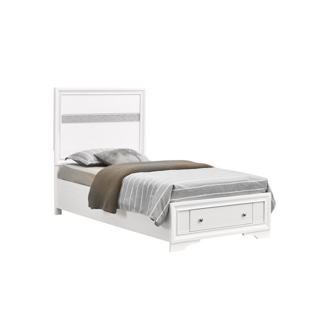 Madrid White Youth Storage Bed