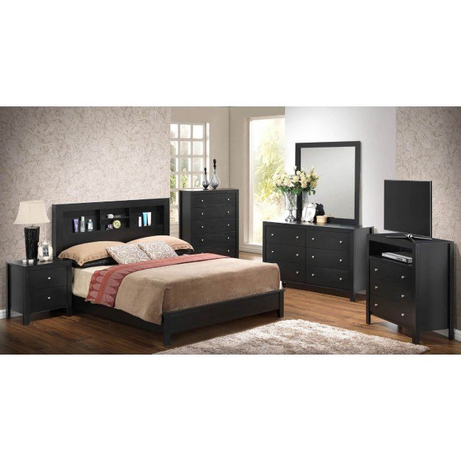 Burlington Black Bookcase Bedroom Set