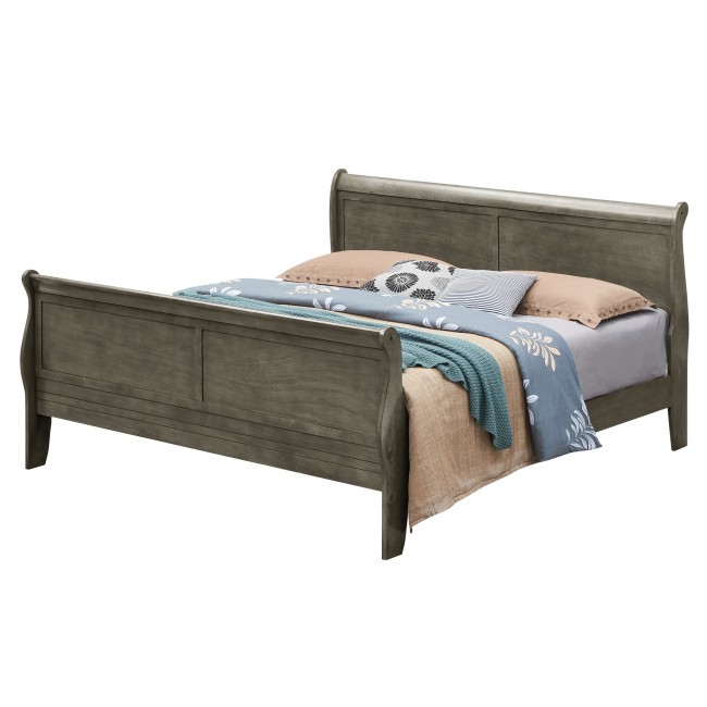Louis Phillipe Gray Sleigh Bed