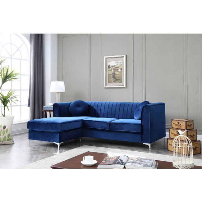Delray Sofa Chaise Navy Blue Glory Furniture Furniture Cart