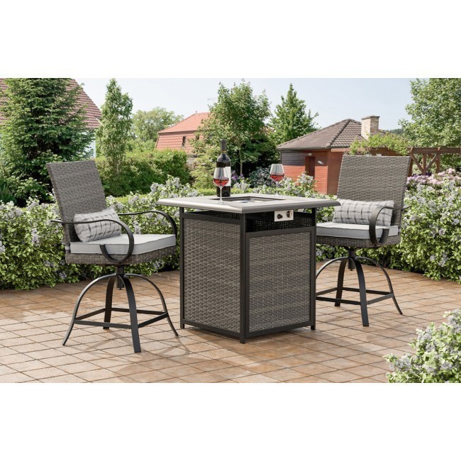 Arosa Outdoor Fire Pit Counter Height Dining Set