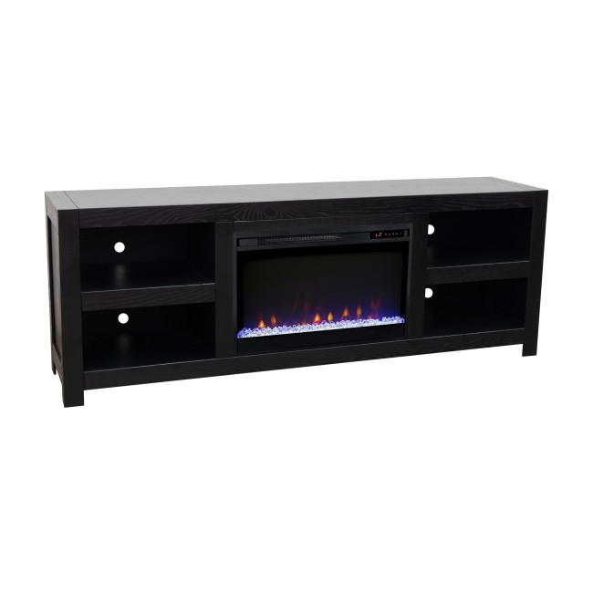 Harbor Black 72-inch Fireplace Console