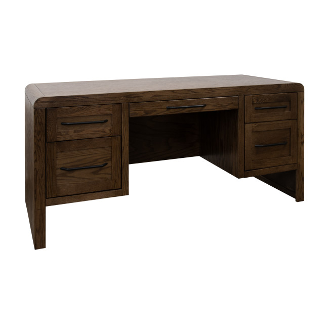 Haven Bourbon Oak 66-inch Executive Desk