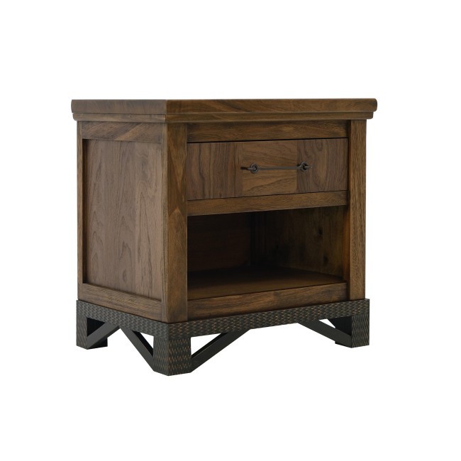 Walnut Reddish-Brown 1-Drawer Nightstand