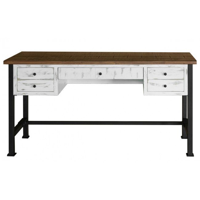 Pueblo Home Office Desk (Brown/ White)