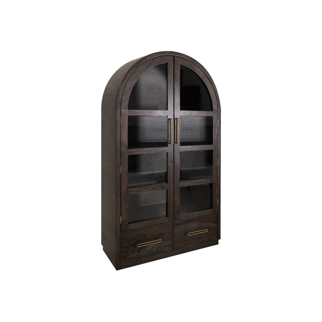 Balam Stained Black Glass Door Cabinet