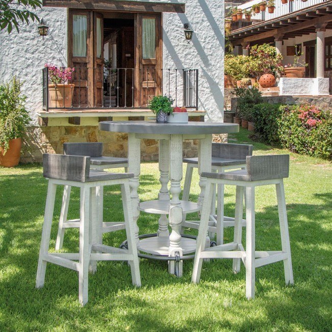 Stone Bistro Table Set IFD Furniture Furniture Cart