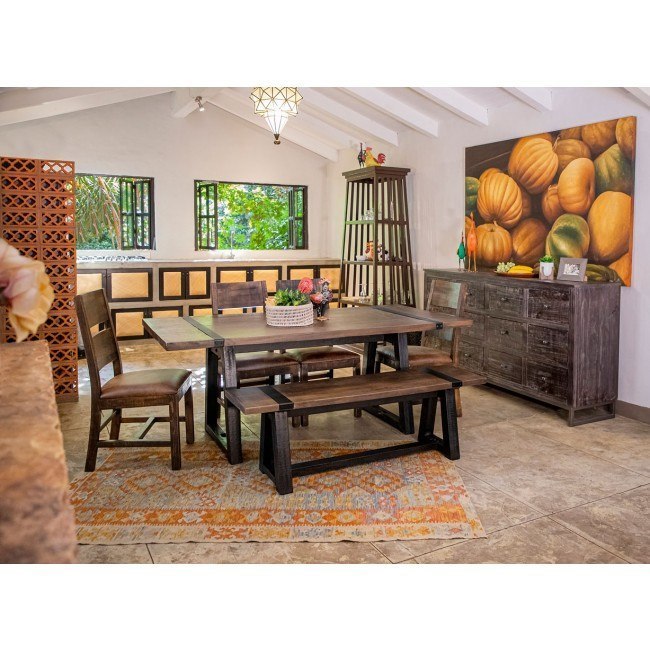 Urban dining table and bench set outlet