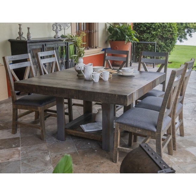 Rustic square dining table for 8 deals