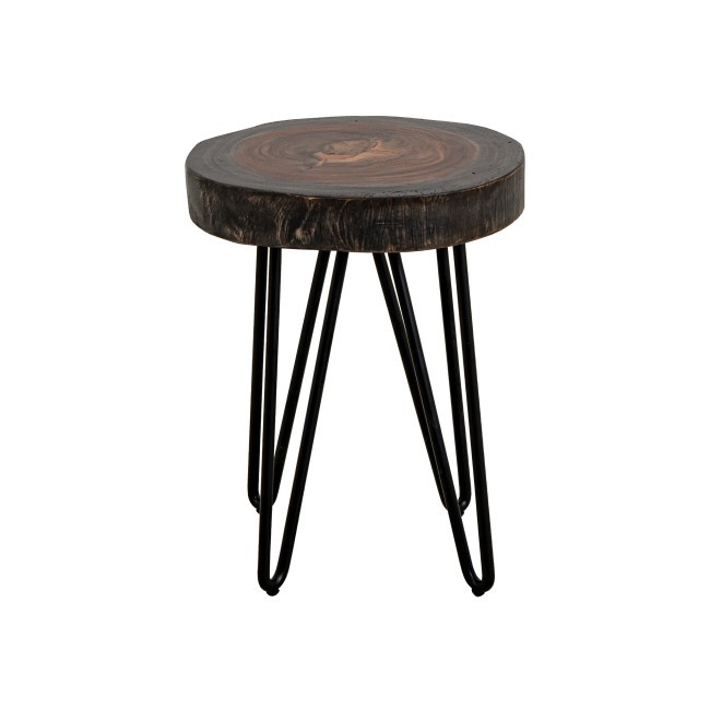Parota Epoxy Orange Live Edge Chairside Table
