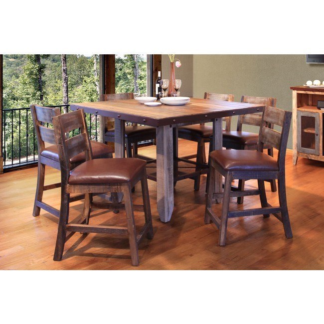 Square bar height dining table set cheap