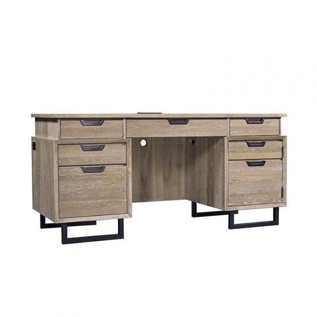 Harper Point 66 Inch Credenza Desk (Bleached Khaki)