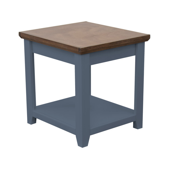 Ithaca Blue Denim and Bourbon End Table