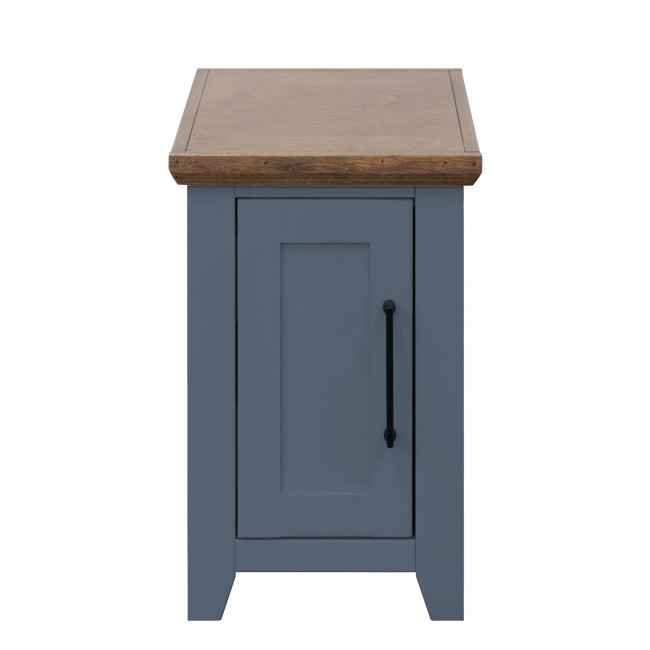 Ithaca Blue Denim and Bourbon Chairside Table