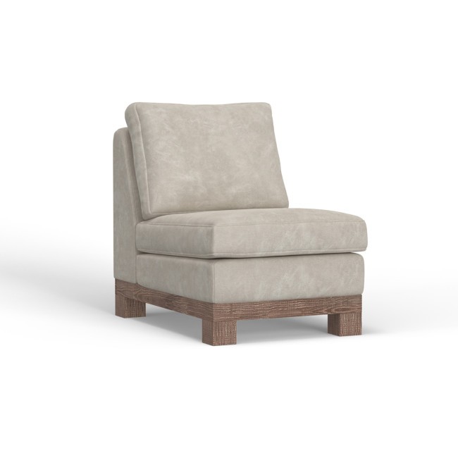 Samba Armless Chair (Ivory Faux Leather)