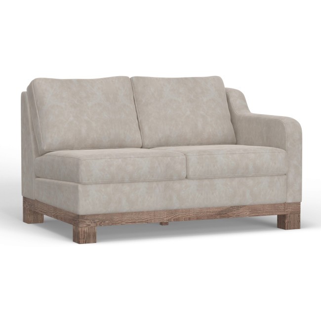 Samba Right Arm Facing Loveseat (Ivory Faux Leather)