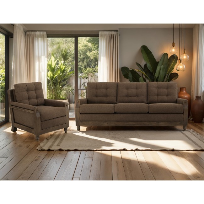 Xel-Ha II Brown Fabric Living Room Set