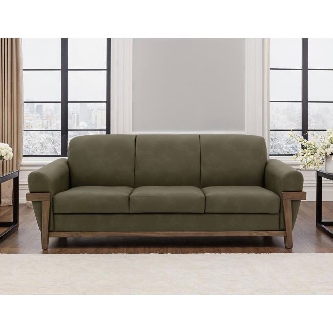 Mezquite Green Faux Leather Living Room Set