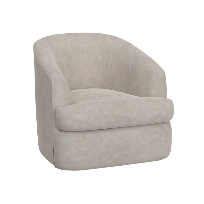 Tumbi Swivel Accent Chair (Ivory Faux Leather)