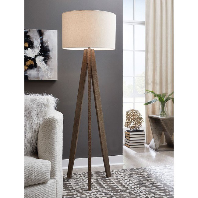 Grey wooden floor lamp store