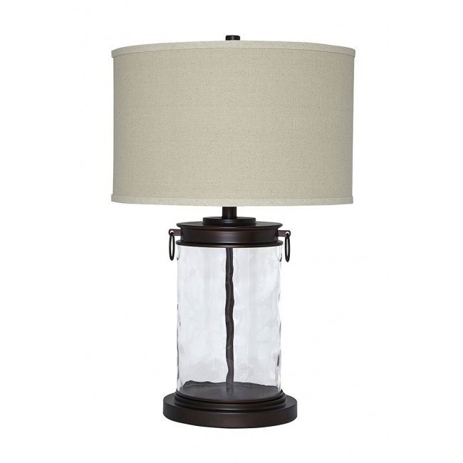Tailynn Glass Table Lamp (Clear/Bronze)