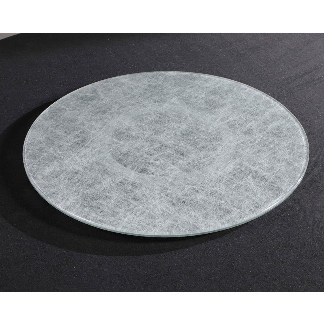 24 Inch Glass Lazy Susan W/ Silkscreen Chintaly Imports | Furniture Cart