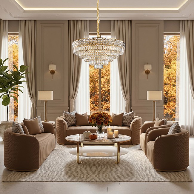 Ariana Caramel Living Room Set