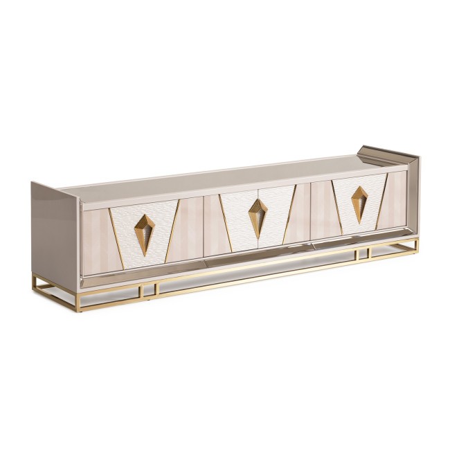 Carmela Shimmer Ivory Media Cabinet