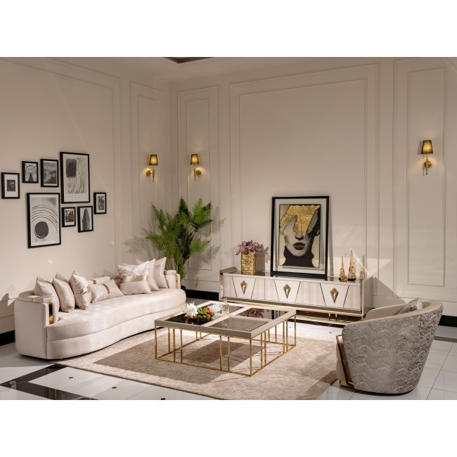 Carmela Almond Mansion Living Room Set