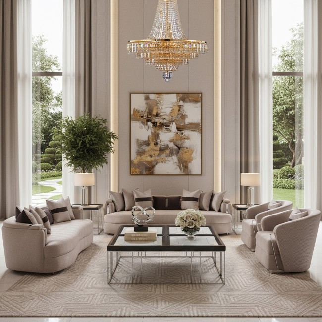 Carmela Zinc Mansion Living Room Set