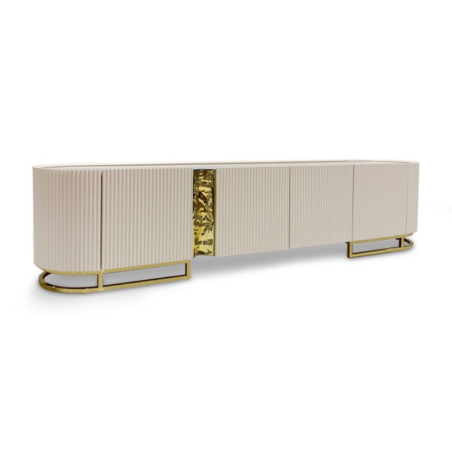 Lisbon Silken Matte Cream Media Cabinet
