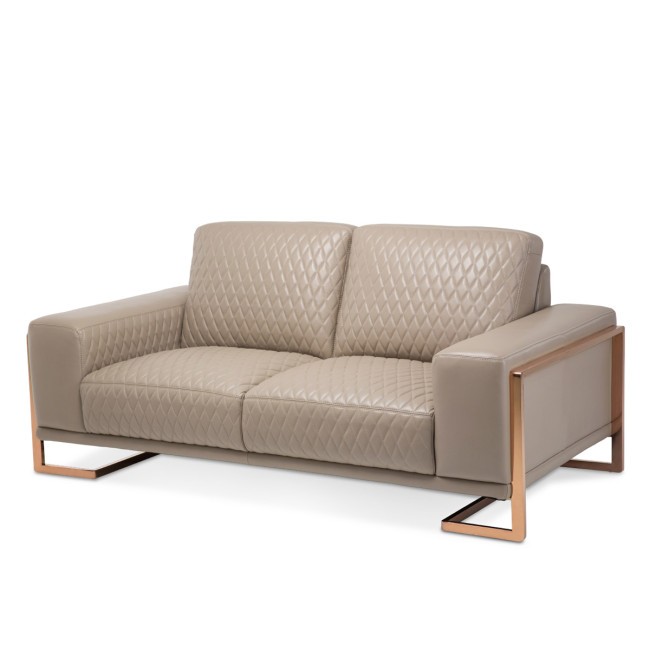 Gianna Leather Light Coffee Loveseat