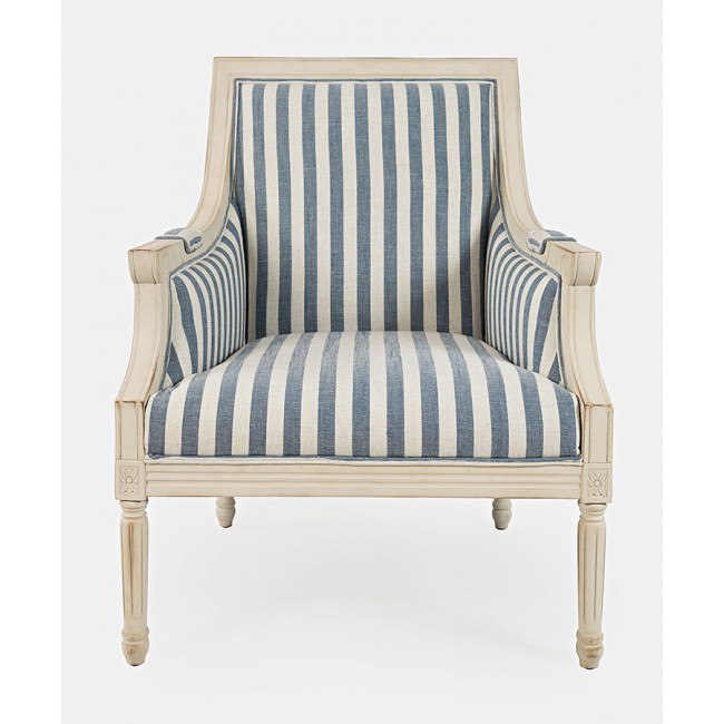 Mckenna blue store striped accent chair