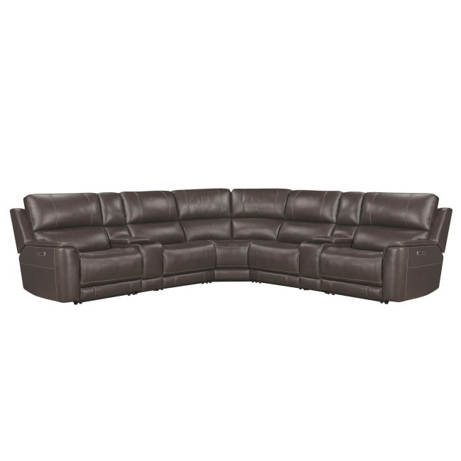 Easton Steamboat Brown 7-Piece Zero Gravity Power Reclining Sectional w/ Power Adjustable Headrests
