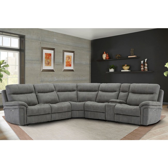 Brooklyn 6 seater electric discount recliner corner sofa in charcoal