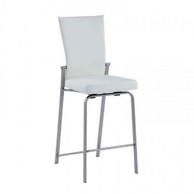 Molly Motion Back Counter Height Stool White Chrome Chintaly