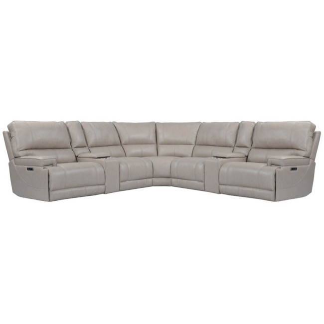 Whitman Verona Linen Powered By Freemotion 7-Piece Modular Power Reclining Sectional w/ Power Adjustable Headrests