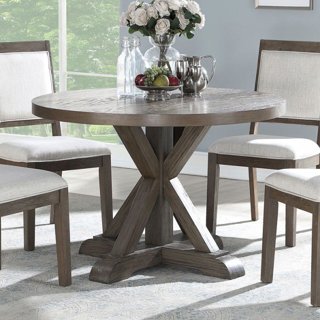 Winners Only Stratford DST36060 Rustic Counter-Height 60 Round Tall Table  w/ Lazy Susan and Drop Leaves, Fashion Furniture