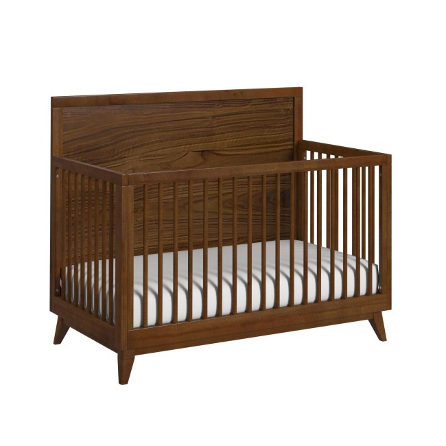Malia Walnut Crib w/ High Headboard And Guardrail