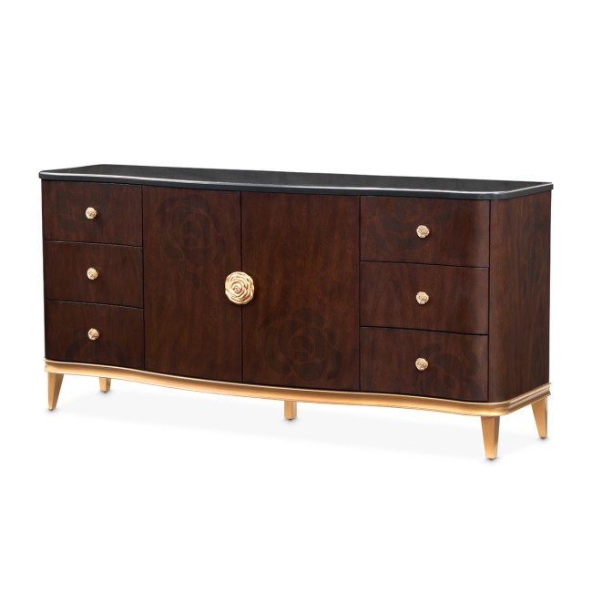 Camellia Field Warm Pecan Dresser