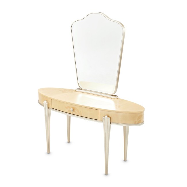 Camellia Field Caramel Vanity Desk w/ Mirror