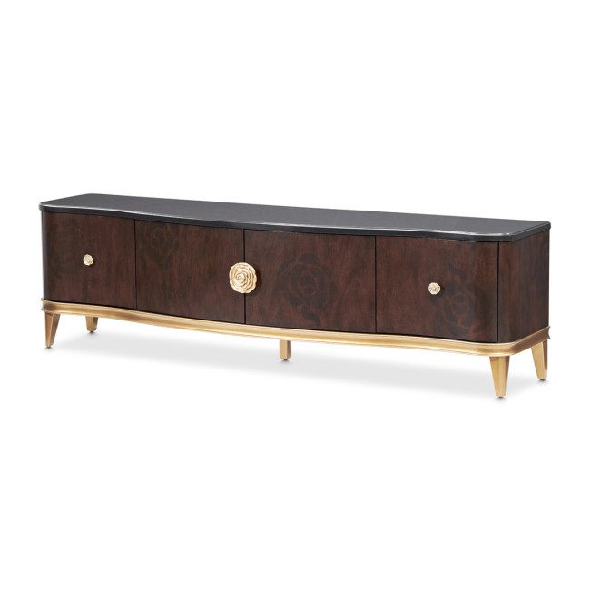 Camellia Field Warm Pecan Media Cabinet