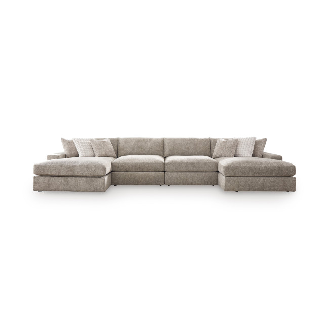 Ninth Floor Burlap 4-Piece Double Chaise Sectional