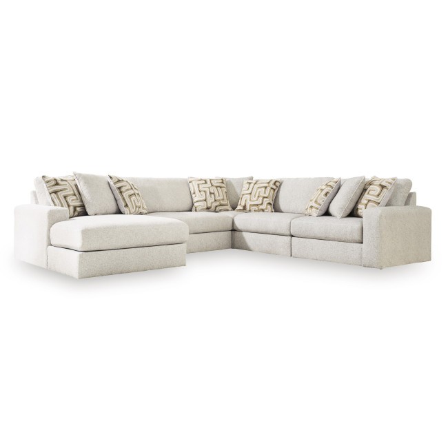 Butler Pier Feathered 5-Piece Sectional w/ Left Chaise