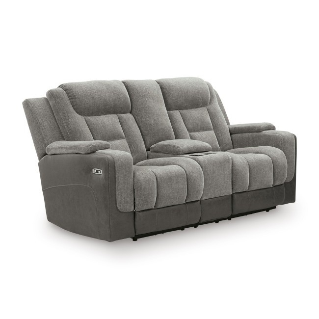 Mixed Momentum Shadow Power Reclining Loveseat with Console