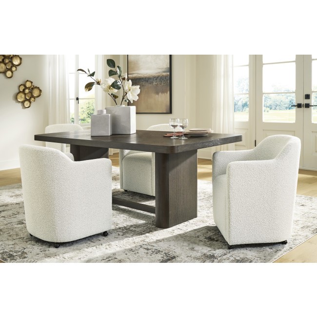 Brillynd Rectangular Dining Room Set w/ Upholstered Arm Chairs