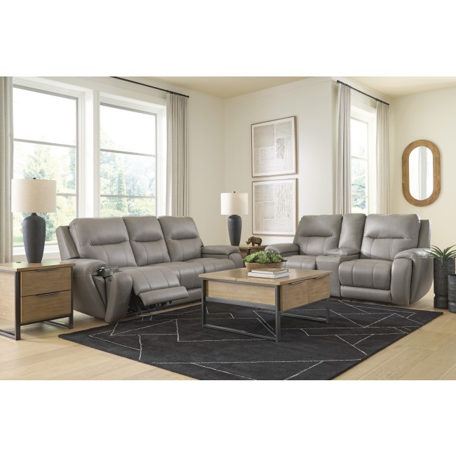 Nightfall Mania Ash Power Reclining Living Room Set